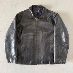 Vintage Gap Men's Leather Jacket Large